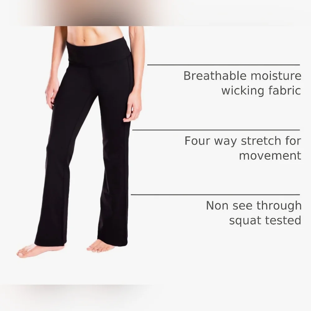 NWOT. 90 Degree By Reflex Classic Black Boot Cut Pants. Inner Pocket - Picture 3 of 5